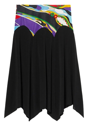 PUCCI Orchidee-print detail midi skirt - Black