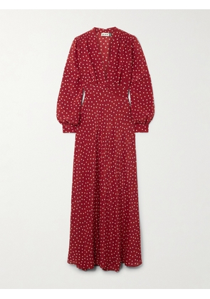 RIXO - Emory Polka-dot Silk Crepe De Chine Maxi Dress - Red - UK 6,UK 8,UK 10,UK 12,UK 14,UK 16,UK 18,UK 20
