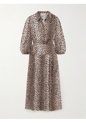 RIXO - Izzy Antelope-print Crepe De Chine Midi Shirt Dress - Animal print - UK 6,UK 8,UK 10,UK 12,UK 14,UK 16,UK 18,UK 20