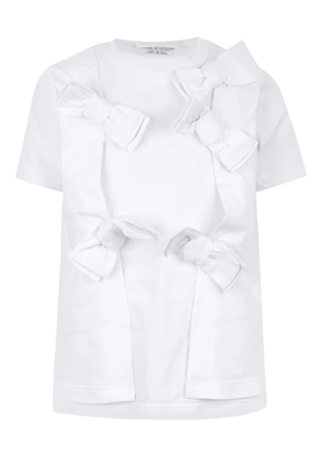 Comme Des Garçons bow-detailed cotton T-shirt - White