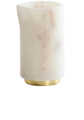 HAWKINS NEW YORK Simple Marble and Brass Creamer in White.