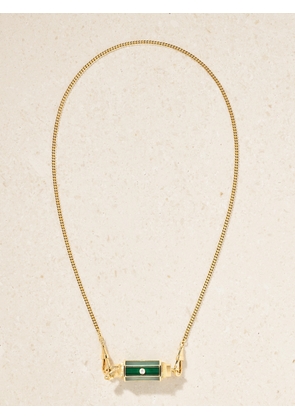 Marie Lichtenberg - Baby Locket 18-karat Gold, Malachite And Diamond Necklace - Green - One size