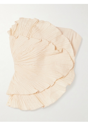 Andres Otalora - Las Olas Strapless Layered Gathered Linen Top - Ivory - US0,US2,US4,US6,US8,US10