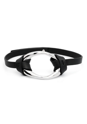 Jil Sander leather choker necklace - Black