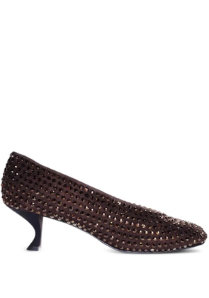 LA ROSE 50mm crystal-embellished pumps - Brown