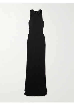 The New Arrivals Ilkyaz Ozel - Yoko Cutout Crepe Halterneck Gown - Black - FR 34,FR 36,FR 38,FR 40,FR 42,FR 44