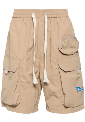 Ground Zero flag logo printed cargo short - Neutrals