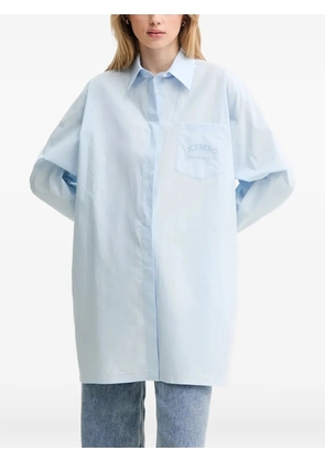Iceberg logo-embroidered pocket shirt - Blue