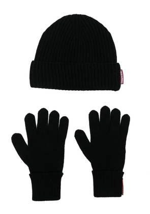 DSQUARED2 wool beanie and gloves set - Black