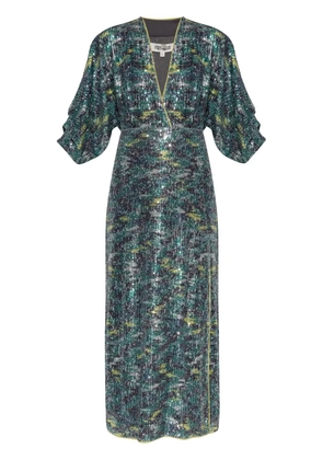 DVF Diane von Furstenberg Jessel sequin-embellished midi dress - Green