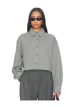 Alexander Wang Cropped Button Down Shirt in Grey. Size L. Also in M, S.