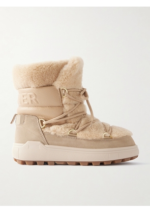 BOGNER - Chamonix Shearling, Textured-leather And Suede Snow Boots - Neutrals - IT35,IT36,IT37,IT38,IT39,IT40,IT41,IT42