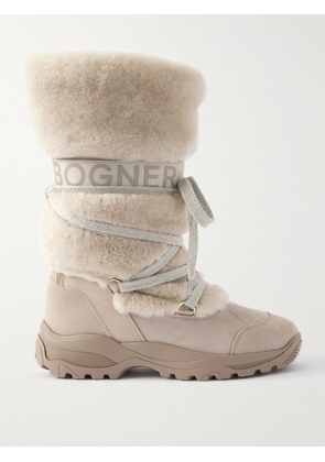 BOGNER - Alta Badia Shearling And Suede Ankle Boots - Ivory - IT35,IT36,IT37,IT38,IT39,IT40,IT41,IT42