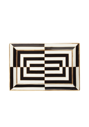Jonathan Adler Op Art Rectangle Tray in Black & White.