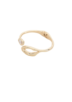 Ettika Molten Marquise Cuff Bracelet in Metallic Gold.
