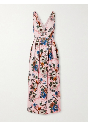 Borgo de Nor - Jules Floral-print Cotton-blend Cloqué Midi Dress - Pink - UK 6,UK 8,UK 10,UK 12,UK 14,UK 16