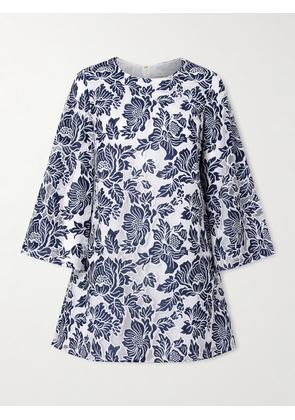 Borgo de Nor - Stevie Cotton-blend Corded Lace Mini Dress - Blue - UK 6,UK 8,UK 10,UK 12,UK 14,UK 16