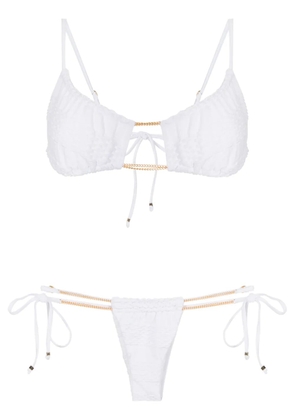 Amir Slama chain-link textured bikini - White