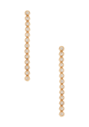 Ettika Molten Sparkle Linear Earrings in Metallic Gold.