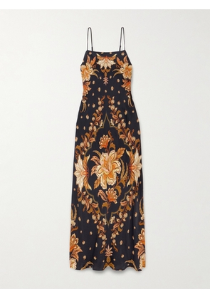 Farm Rio - Paisley-print Satin-jersey Maxi Dress - Black - xx small,x small,small,medium,large,x large