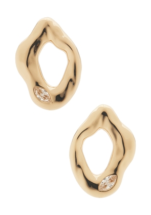 Ettika Molten Sparkle Earrings in Metallic Gold.