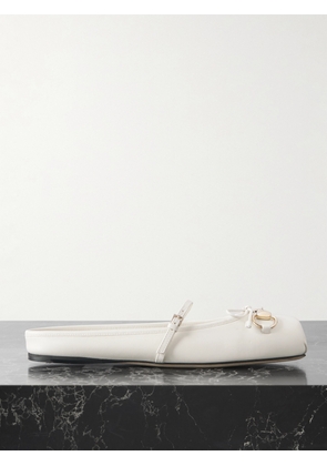 Gucci - Horsebit-detailed Leather Ballet Flats - Off-white - IT36,IT36.5,IT37,IT38,IT39,IT40,IT40.5,IT41