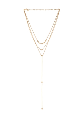 Ettika Molten Layered Lariat Necklace in Metallic Gold.