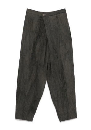 CHIAHUNG SU hand dyed low-crotch trousers - Green