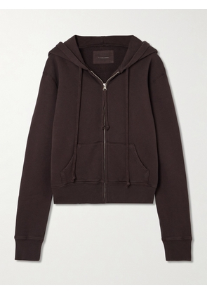 Nili Lotan - Callie Cotton-jersey Hoodie - Brown - x small,small,medium,large,x large