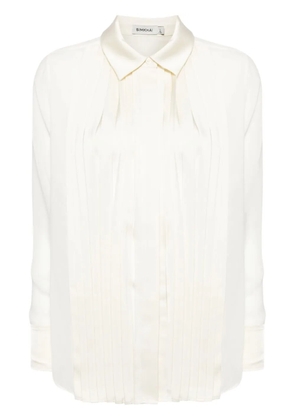 Simkhai Vinka pleated long-sleeve shirt - Neutrals