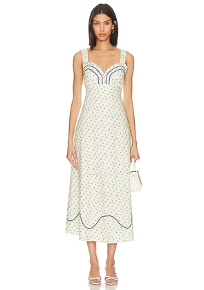 Free People Sweet Hearts Midi Dress In Ivory Combo in Ivory. Size L. Also in XL.