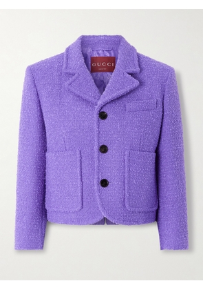 Gucci - Cropped Cotton-blend Bouclé-tweed Jacket - Purple - IT38,IT40,IT42,IT44