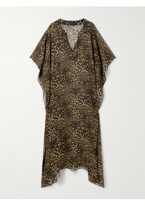 Nili Lotan - Erica Leopard-print Silk Crepe De Chine Kaftan - Animal print - XS/S,M/L