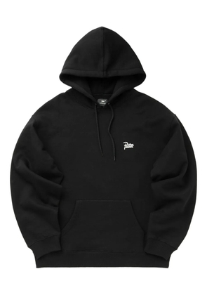 PATTA Bark dog-embroidered kangaroo-pocket hoodie - Black