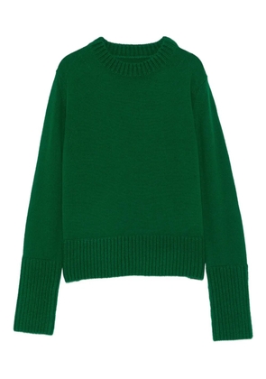 sacai ribbed-cuff wool sweater - Green