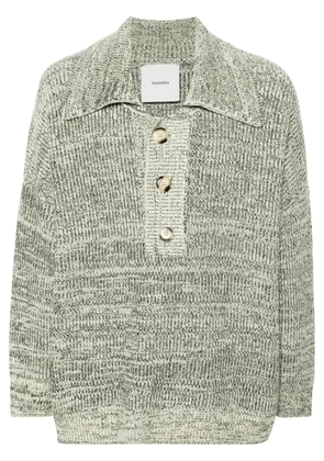 Nanushka mélange wool-blend polo top - Neutrals