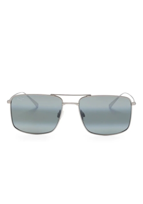 Maui Jim double-bridge rectangle sunglasses - Silver