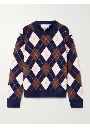 La Ligne - Hamish Argyle Wool And Cashmere-blend Sweater - Blue - xx small,x small,small,medium,large,x large