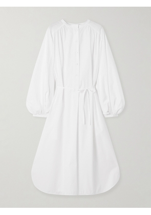 Loulou de Saison - Vitti Oversized Belted Cotton-poplin Midi Dress - White - FR 34,FR 36,FR 38,FR 40,FR 42