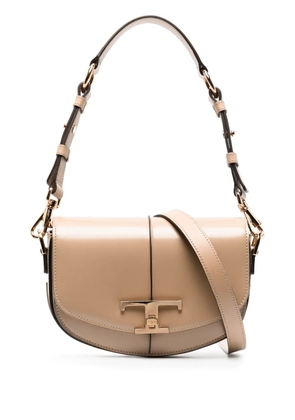Tod's T-plaque leather tote bag - Neutrals