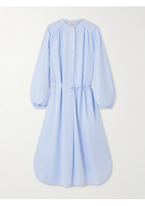 Loulou de Saison - Vitti Oversized Belted Cotton-poplin Midi Dress - Blue - FR 34,FR 36,FR 38,FR 40,FR 42