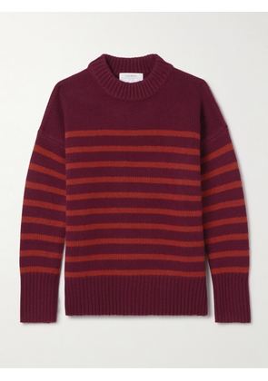 La Ligne - Marin Striped Wool And Cashmere-blend Sweater - Burgundy - xx small,x small,small,medium,large,x large,xx large