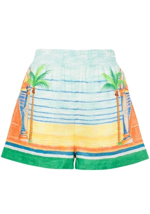 Casablanca Day of Victory linen shorts - Blue