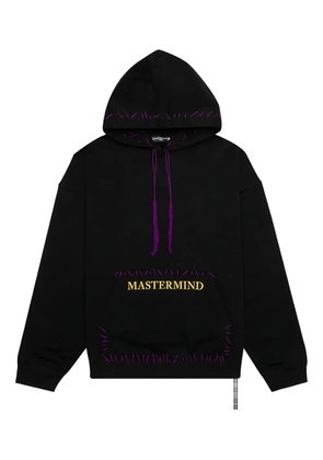 Mastermind World hand-stitched embroidered-logo hoodie - Black