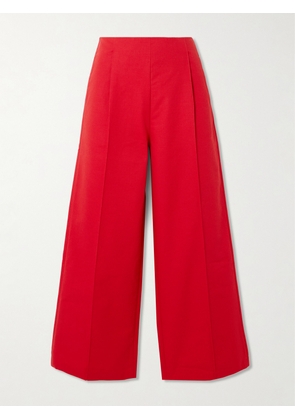 DESTREE - Martha Pleated Cotton Wide-leg Pants - Red - FR 34,FR 36,FR 38,FR 40,FR 42,FR 44