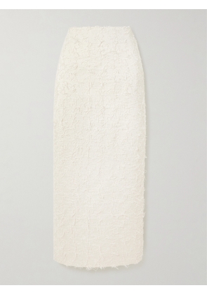 DESTREE - Monica Frayed Organic Cotton-twill Midi Skirt - Ecru - FR 34,FR 36,FR 38,FR 40,FR 42