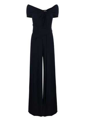 Talbot Runhof halterneck crepe jumpsuit - Blue