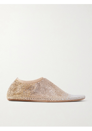 Christopher Esber - Minette Ombré Crystal-embellished Mesh Ballet Flats - Gold - IT35,IT36,IT37,IT38,IT39,IT40,IT41