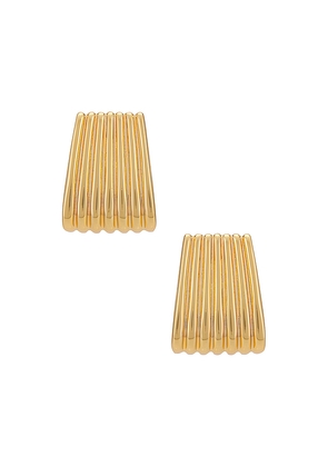 Heaven Mayhem Ribbed Earrings in Metallic Gold.