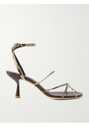 Christopher Esber - Blaze Snake-effect Leather Sandals - Animal print - IT35,IT36,IT37,IT38,IT39,IT40,IT41